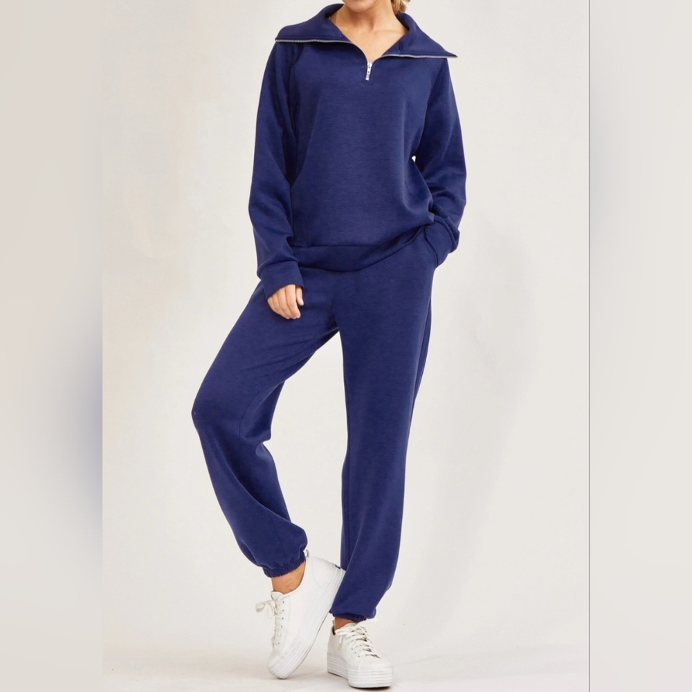 #48884 🚨 SALE 🛑M,L,XL Quarter Zip Pullover+Jogger Modal 2pc Set - Picture 12 of 12